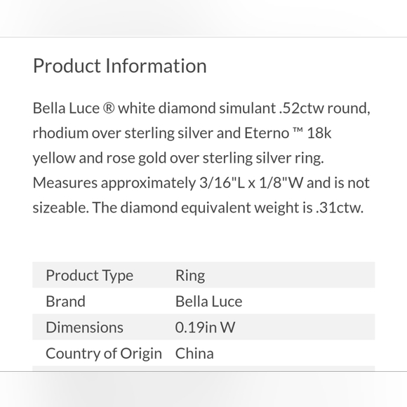 PRICE DROP Ring - Cubic Zirconia set in Silver, 18k Yellow & Rose Gold. NWOT - Picture 5 of 5